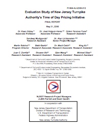 Evaluation of NJ Turnpike and Port Authority Variable Pricing
