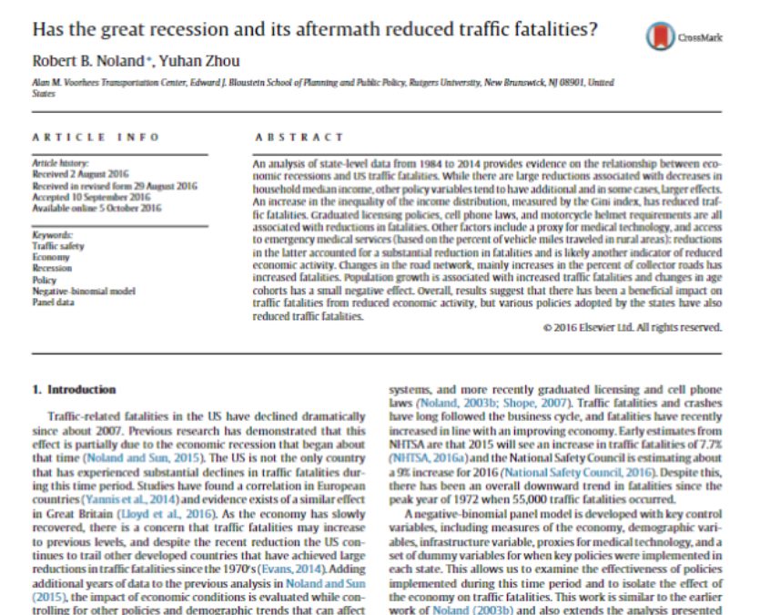 Has the Great Recession and its Aftermath Reduced Traffic Fatalities?
