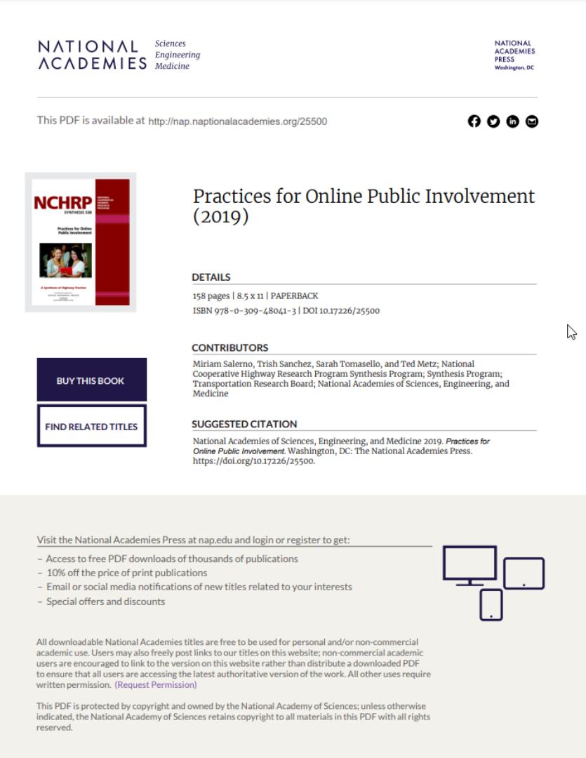 Practices for Online Public Involvement