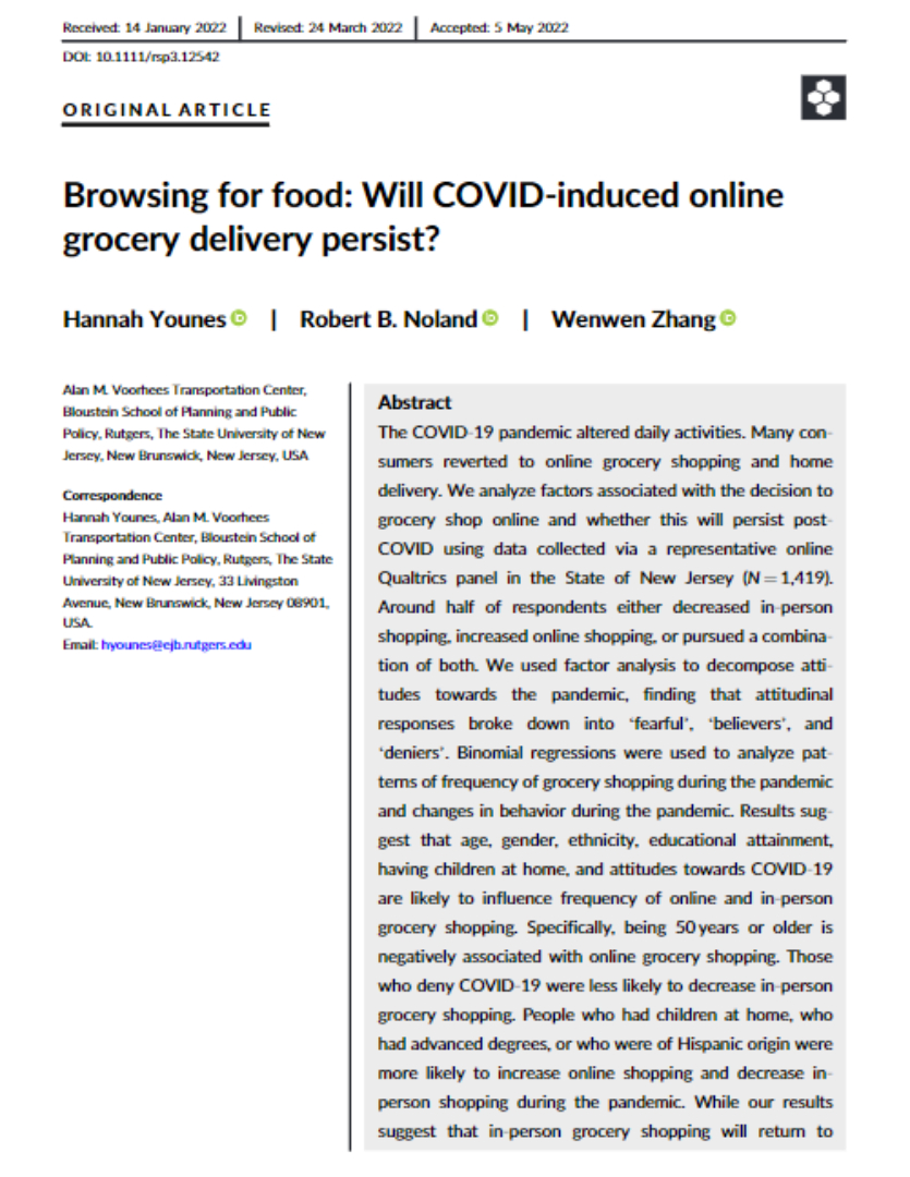 Browsing for food: Will COVID-induced online grocery delivery persist?