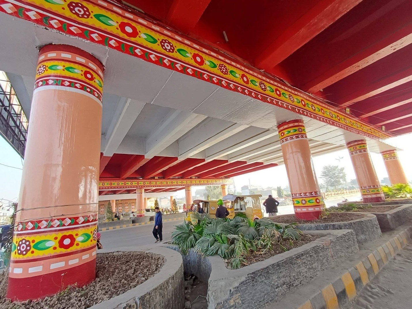 A truck art-style mural decorates an underpass in Peshawar. Courtesy of the Peshawar Development Authority